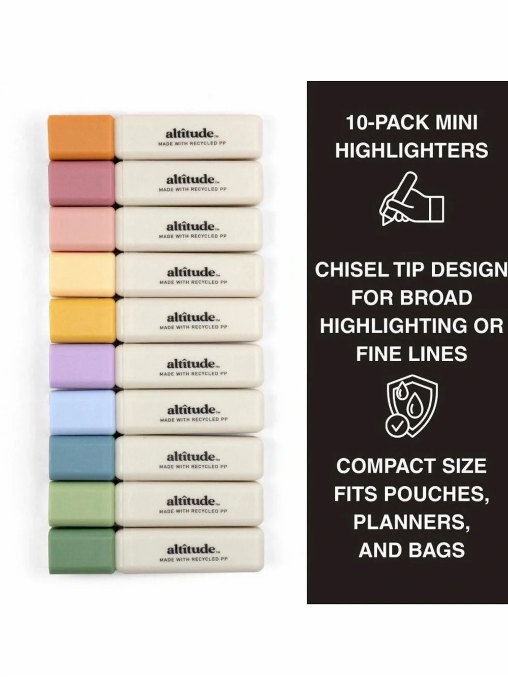 Mini Highlighters Pack - Pastel Multi-Color (10PK)